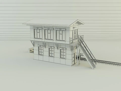 Train station building model 3D Model