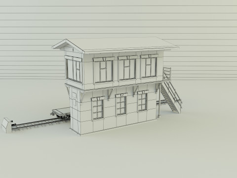 Train station building model 3D Model