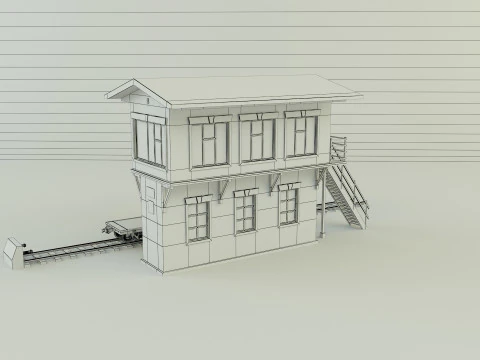 Train station building model 3D Model