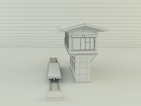 Train station building model 3D Model