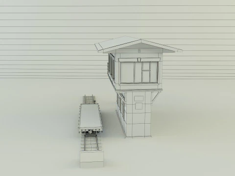 Train station building model 3D Model