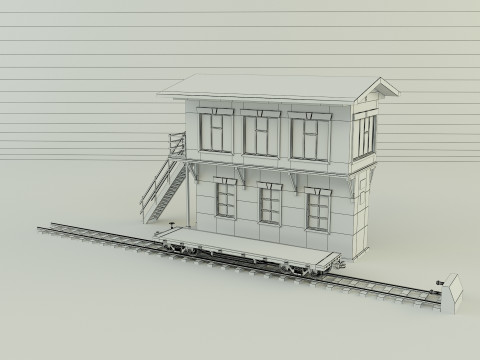 Train station building model 3D Model