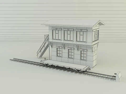 Train station building model 3D Model