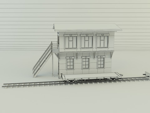Train station building model 3D Model