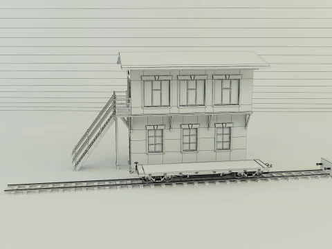 Train station building model 3D Model