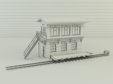 Train station building model 3D Model