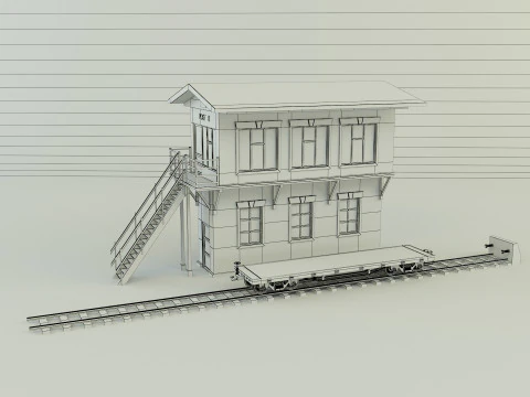 Train station building model 3D Model