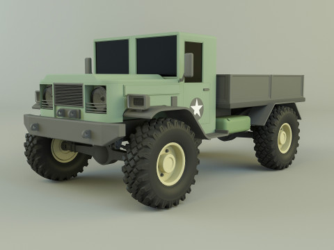 Military pickup vehicle 3D Model