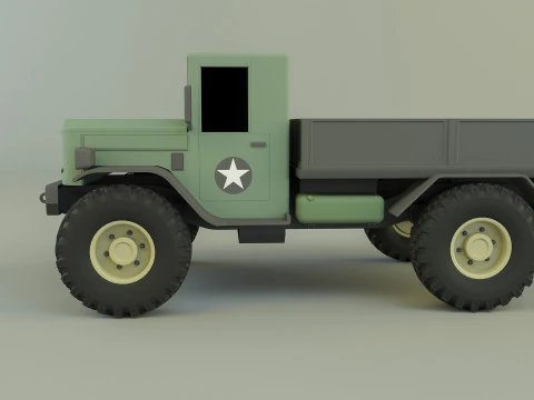 Military pickup vehicle 3D Model