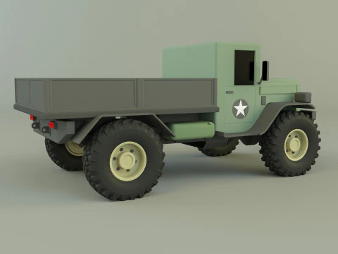 Military pickup vehicle 3D Model