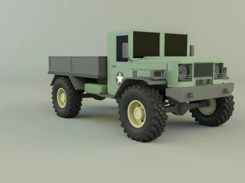 Military pickup vehicle 3D Model