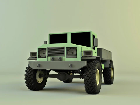Military pickup vehicle 3D Model