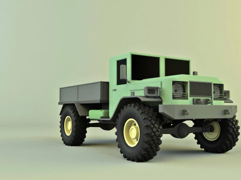 Military pickup vehicle 3D Model