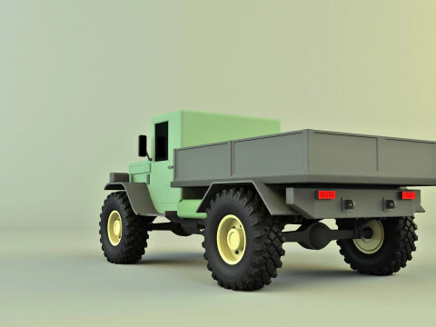 Military pickup vehicle 3D Model