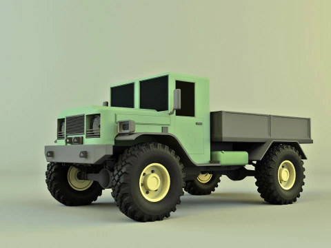 Military pickup vehicle 3D Model