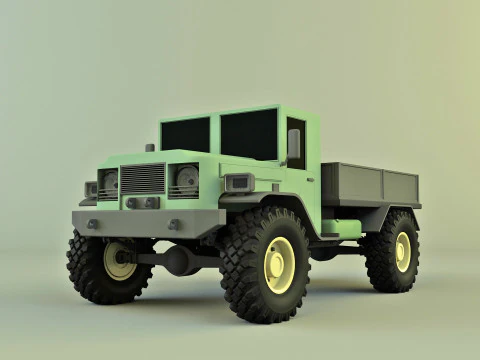 Military pickup vehicle 3D Model