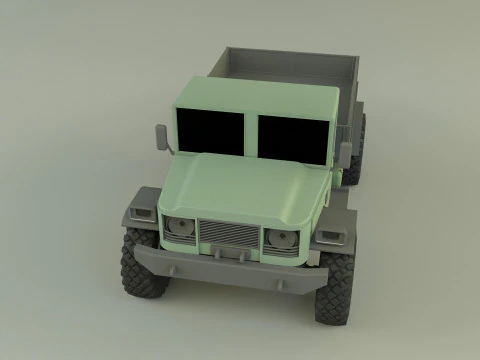 Military pickup vehicle 3D Model