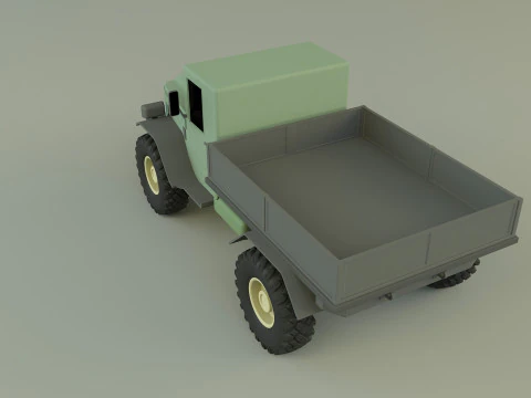 Military pickup vehicle 3D Model