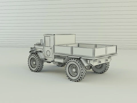 Military pickup vehicle 3D Model