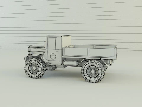 Military pickup vehicle 3D Model