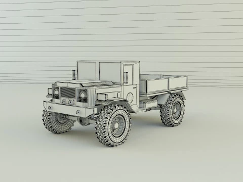 Military pickup vehicle 3D Model