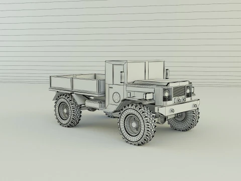 Military pickup vehicle 3D Model