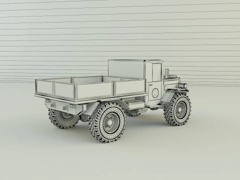 Military pickup vehicle 3D Model
