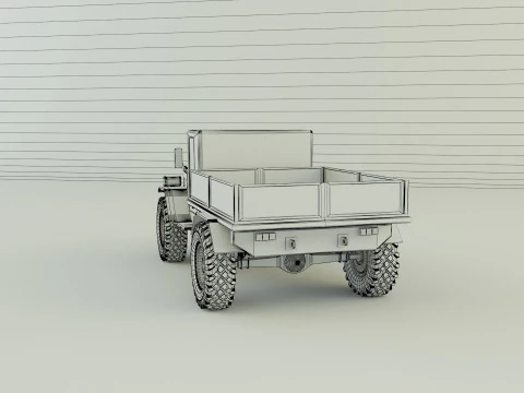 Military pickup vehicle 3D Model