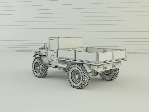 Military pickup vehicle 3D Model