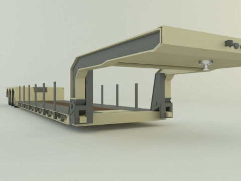 3ax lowbed trailer 3D Model