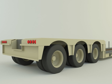 3ax lowbed trailer 3D मॉडल