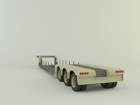3ax lowbed trailer 3D मॉडल