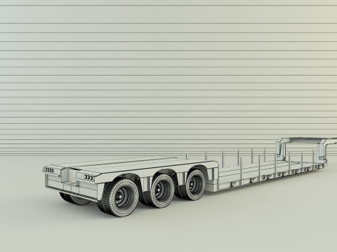 3ax lowbed trailer 3D मॉडल