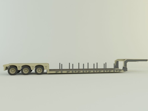 3ax lowbed trailer 3D मॉडल