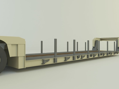 3ax lowbed trailer 3D मॉडल