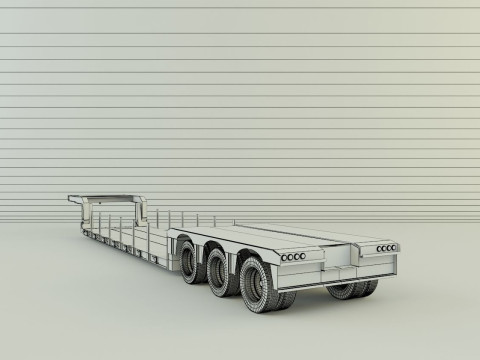 3ax lowbed trailer 3D मॉडल