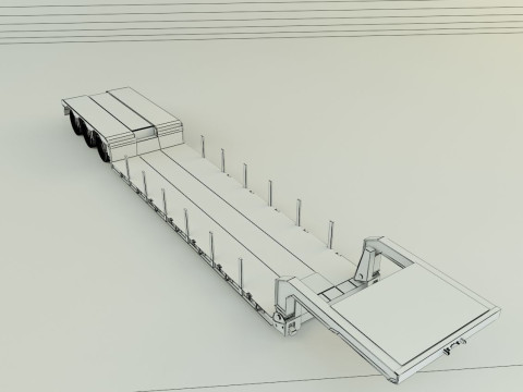 3ax lowbed trailer 3D मॉडल