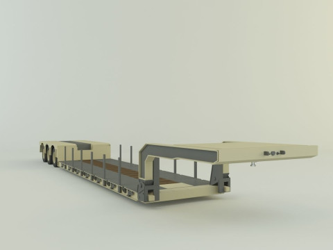 3ax lowbed trailer 3D मॉडल