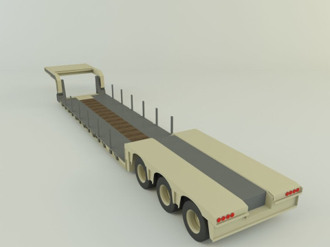 3ax lowbed trailer 3D मॉडल