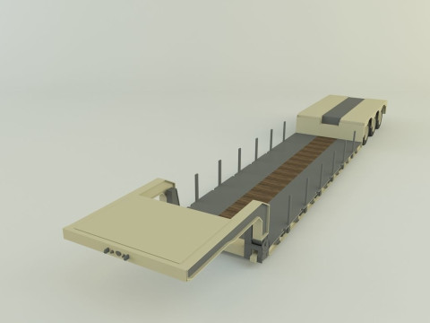 3ax lowbed trailer 3D मॉडल