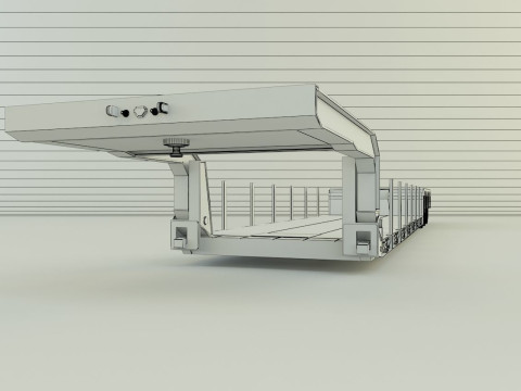 3ax lowbed trailer 3D मॉडल