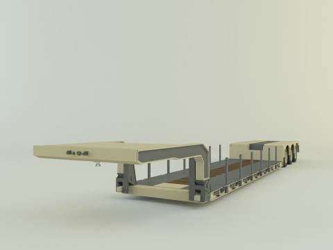 3ax lowbed trailer 3D मॉडल