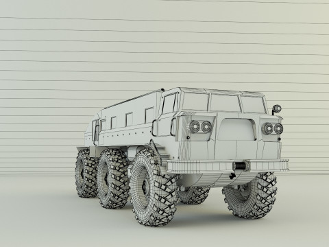 ZIL E167 military Vehicle 3Dモデル
