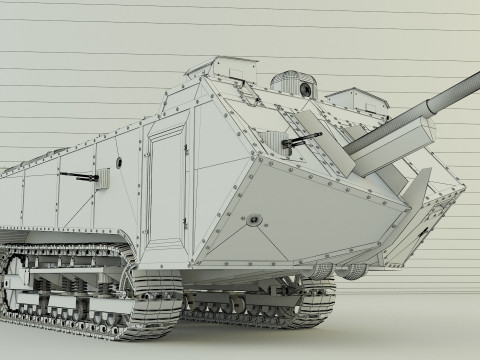 Saint Chamond tank Modèle 3D
