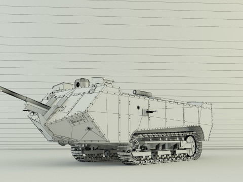 Saint Chamond tank Modèle 3D