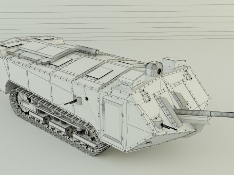 Saint Chamond tank Modèle 3D