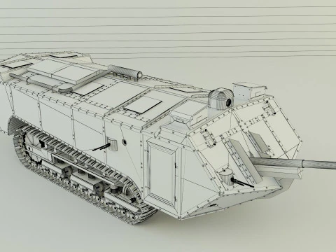 Saint Chamond tank 3D Model