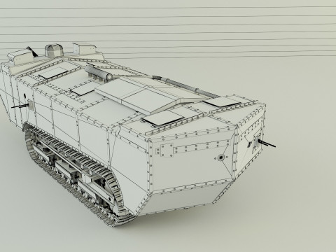 Saint Chamond tank Modèle 3D