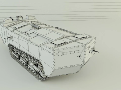 Saint Chamond tank 3D Model