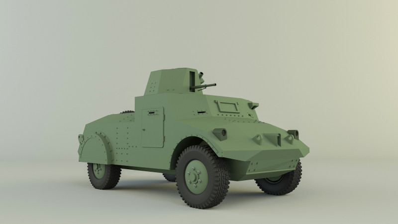 Morris 2 military Vehicle Modelo 3D .c4d .max .obj .3ds .fbx .stl .blend